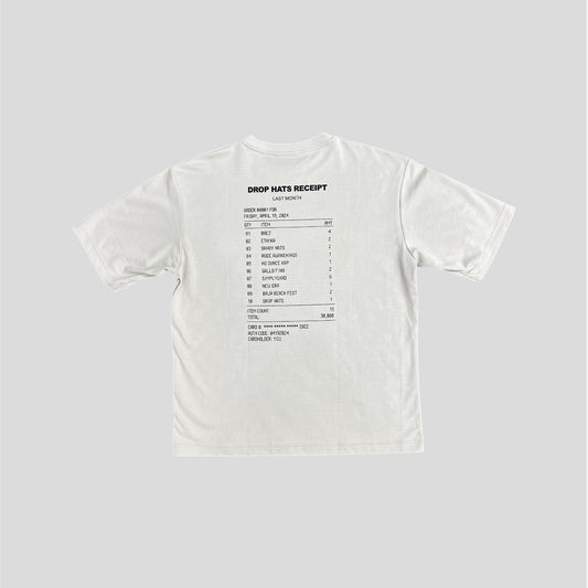 Drop Hats Receipt T-shirt (color hueso)